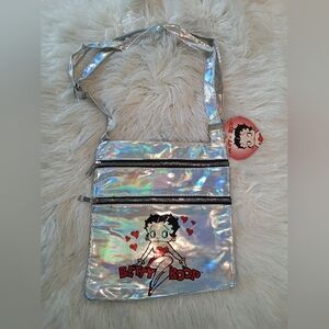 Betty Boop Silver Holographic Crossbody Bag